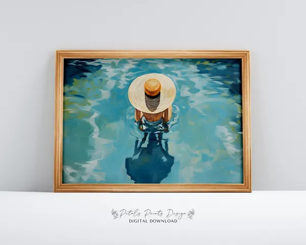 Vintage Beach Print, Abstract Coastal Wall Art