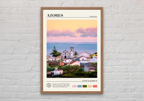 Azores Real Photo Travel Poster, Portugal Wall Art