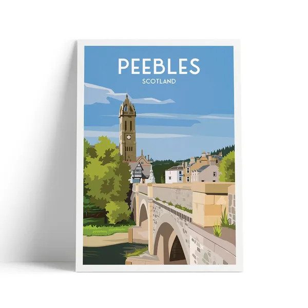 Peebles Print, Scottish Borders Travel Poster
