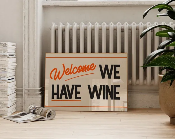 Retro Kitchen Wine Print, Funny Vintage Decor