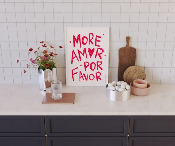 More Amor Por Favor, Retro Valentine Art Print