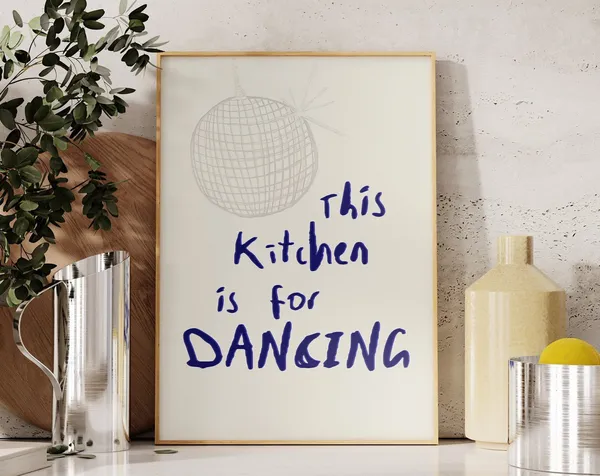 This Kitchen Is For Dancing Retro Kitchen Art Print