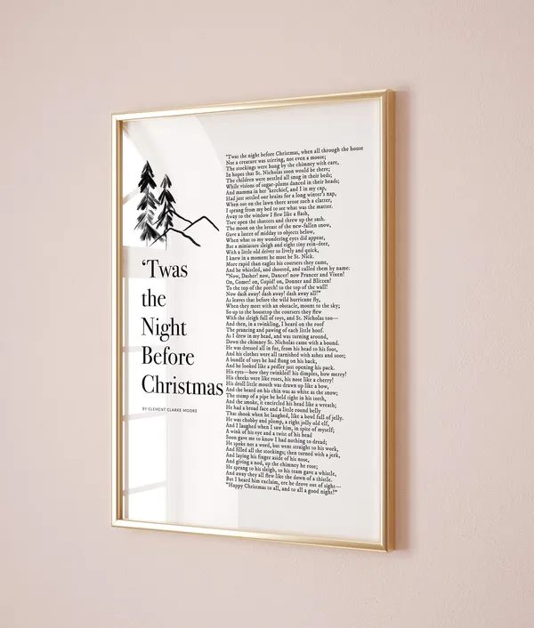 ’Twas The Night Before Christmas Poem Art Print