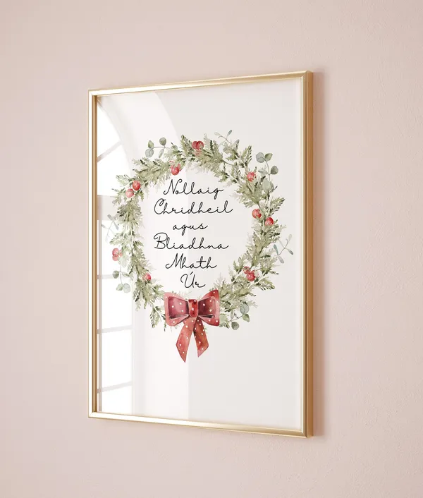 Scottish Christmas Wreath, Nollaig Chridheil Poster
