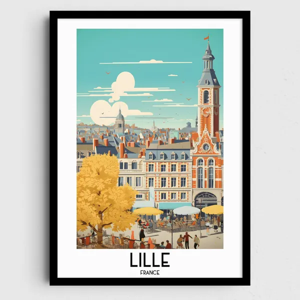 Lille Travel Poster, France Home Decor Print