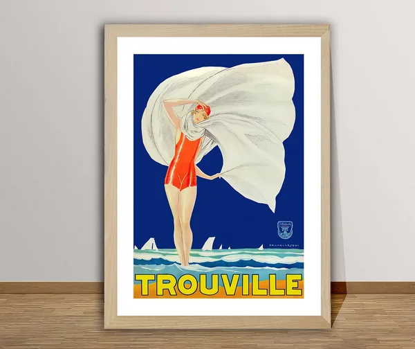 Trouville France Vintage Travel Poster, Europe Art Print