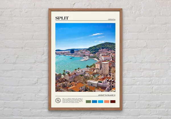 Croatia Travel Poster, Split Wall Art Print