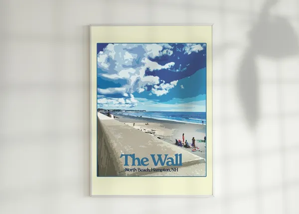 North Beach, Hampton NH Travel Poster Art Print