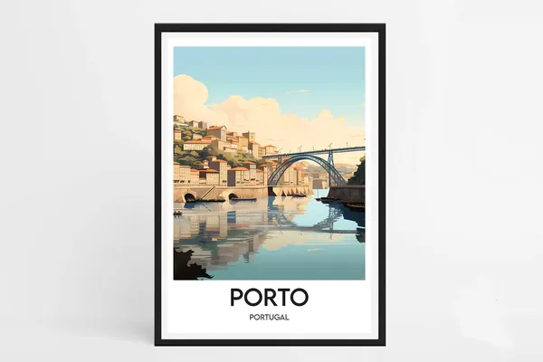 Porto Minimalist Travel Poster, Portugal Travel Print
