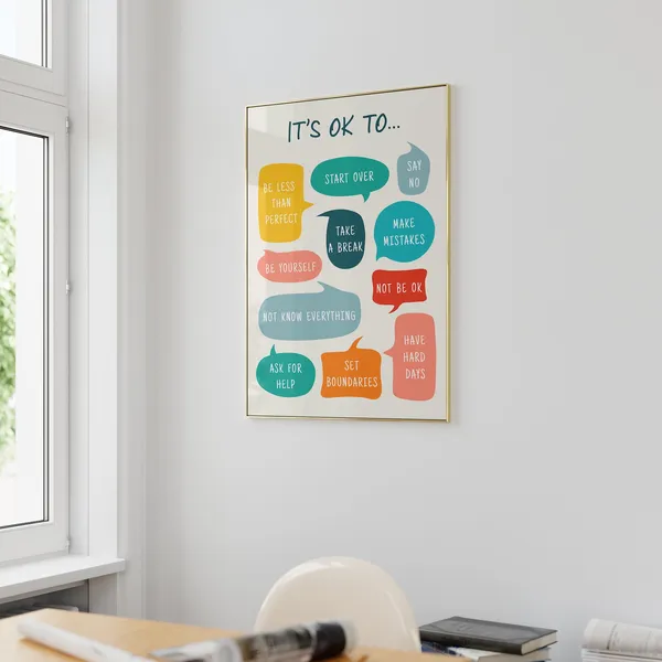 Its Ok To Not Be Ok Mental Health Poster