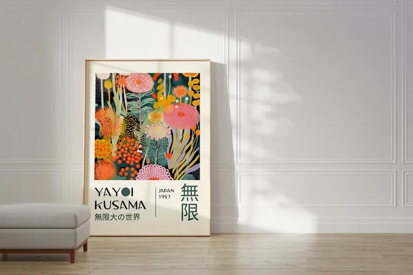 Yayoi Kusama Inspired Japanese Abstract Art Print