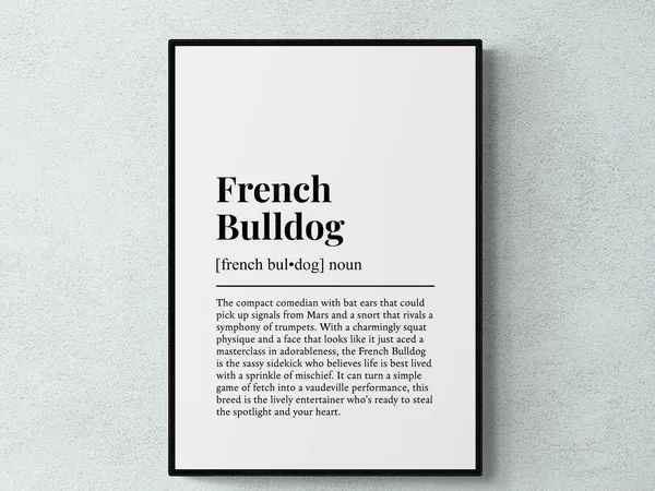 French Bulldog Funny Definition Dog Art Print