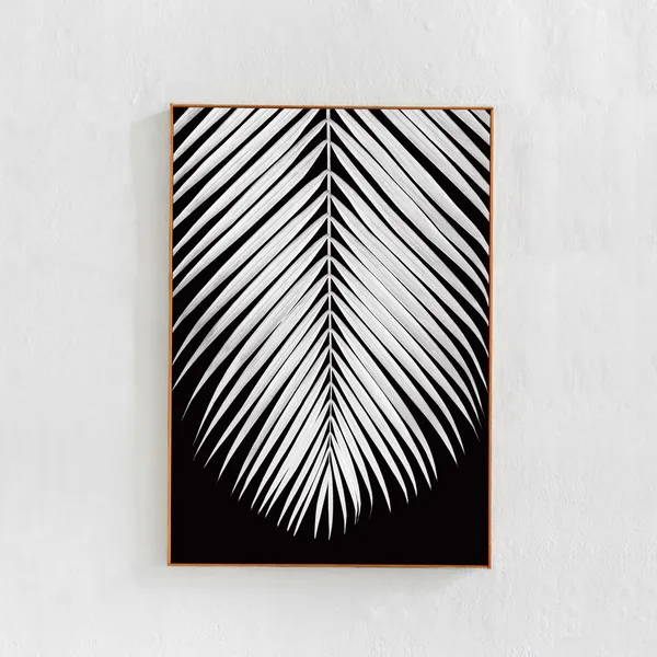 Tropical Leaf Black And White Poster Art Print