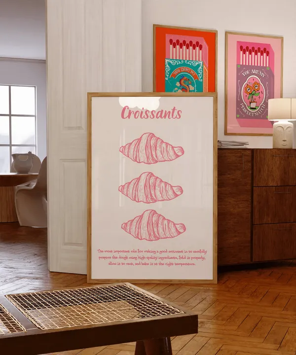 Croissants Trendy Kitchen Art Print