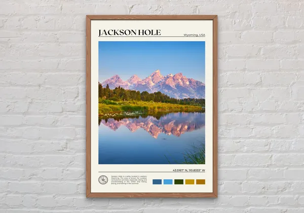 Jackson Hole Travel Poster, Wyoming Photo Print