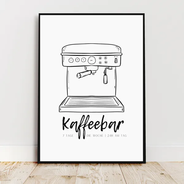 Coffee Art Kitchen Decor, Funny Foodie Poster