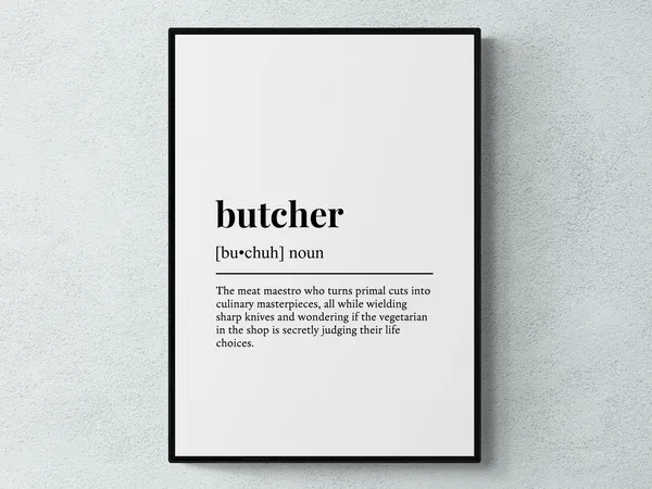 Butcher Funny Definition Typography Art Print