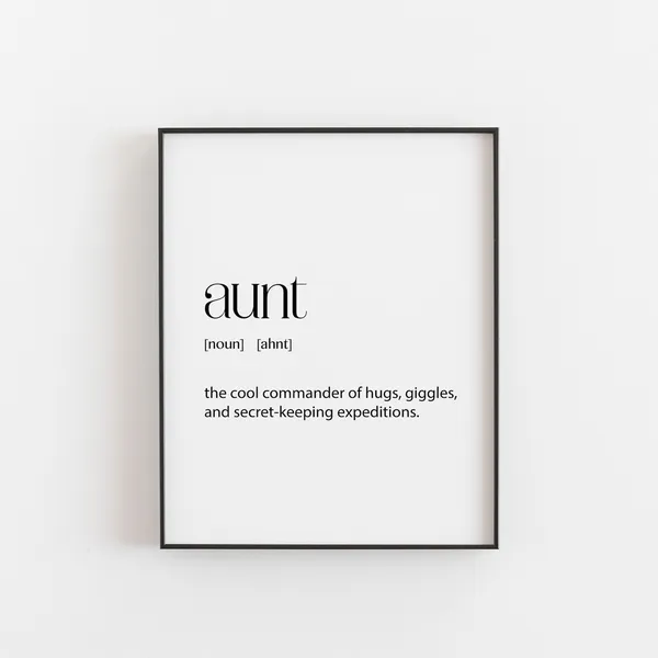 Aunt Definition Print, Christmas Birthday Gift