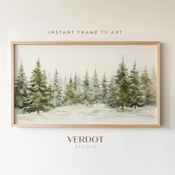 Winter Trees Christmas Holiday Decor Art Print