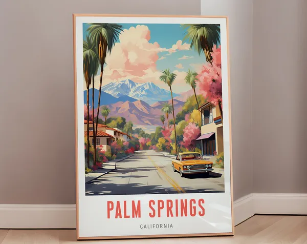 Palm Springs Travel Poster, Mid-Century Modern