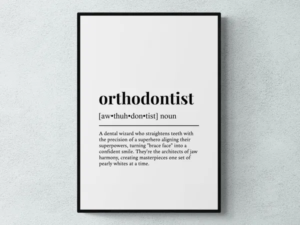 Orthodontist Funny Definition Job Gift Wall Art Print