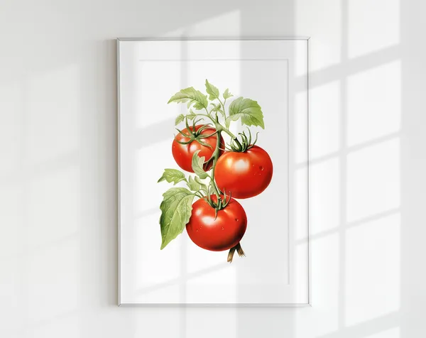Tomato Wall Art Poster, Mediterranean Kitchen Decor