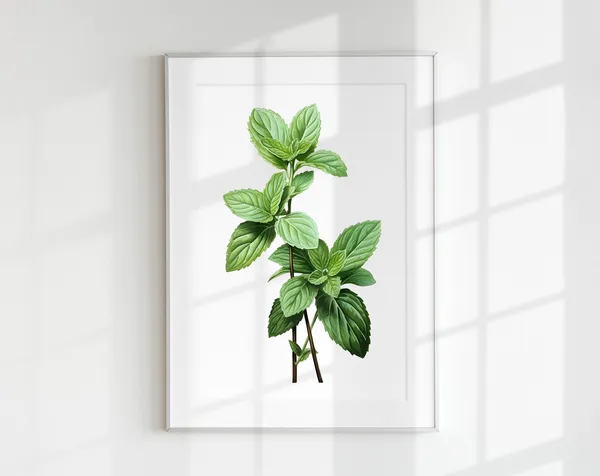 Mint Botanical Kitchen Art Print, Fresh Herb Study
