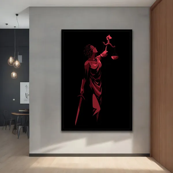 Goddess of Justice, Scales of Justice Art Print