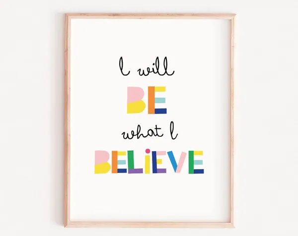 Kids Art Love Quote Modern Nursery Poster