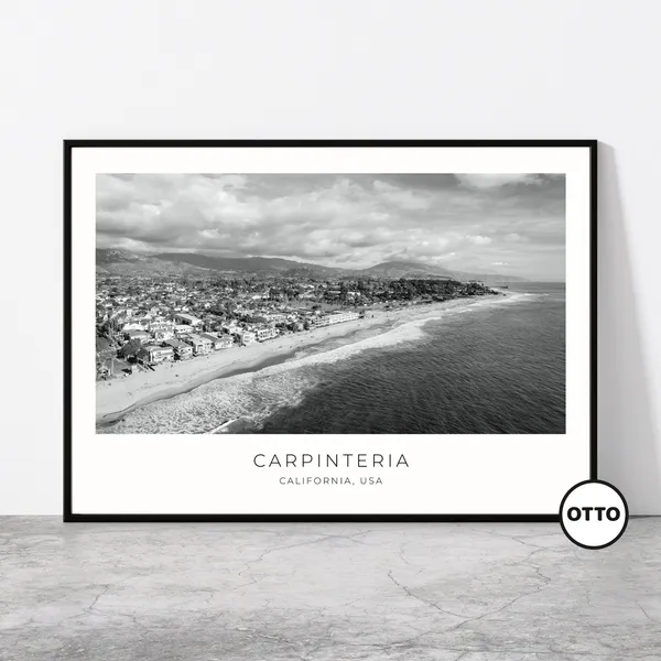 Carpinteria California Coastline Aerial View Travel Poster