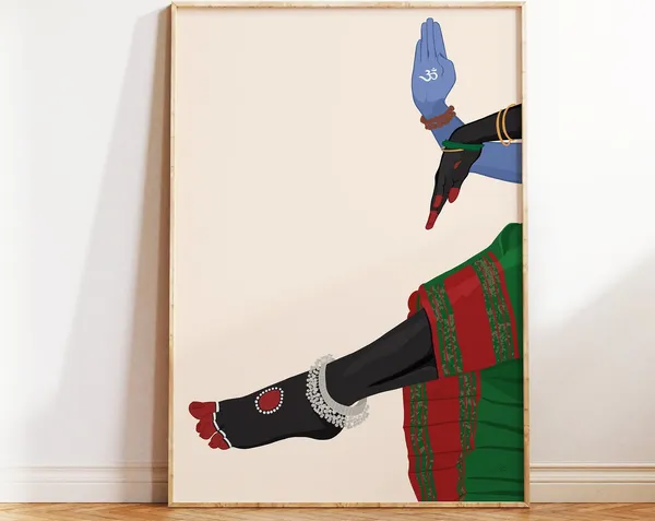 Ardhanarishvara Kali And Shiva Dancing Feet Art Print