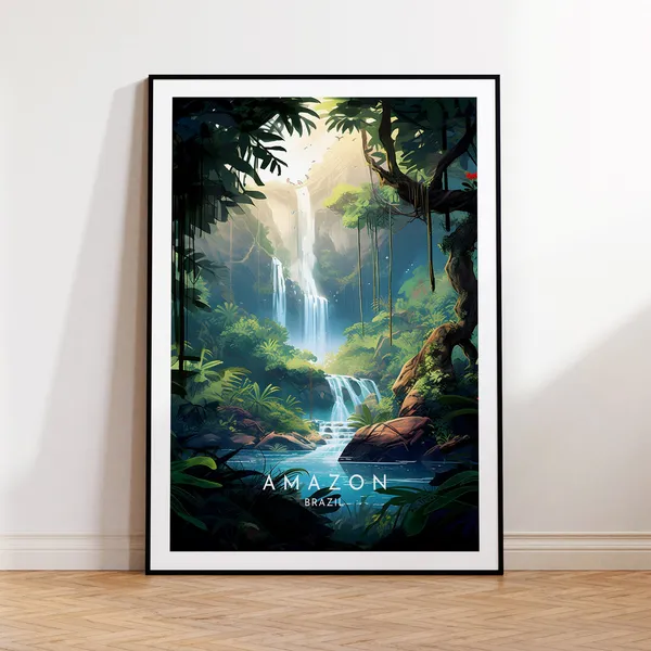 Amazon Travel Print, Brazil Rainforest Poster
