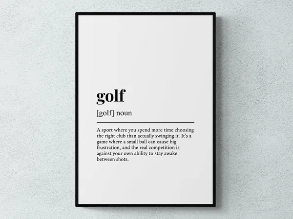 Funny Golf Definition, Humor Gift Wall Art Print