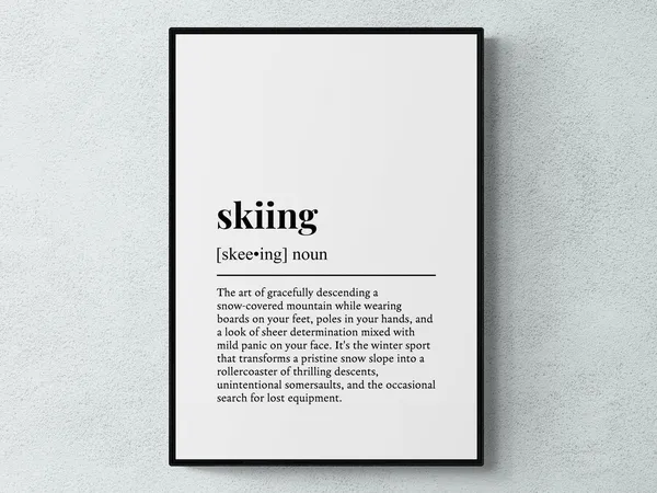 Skiing Funny Definition Sport Gift Art Print
