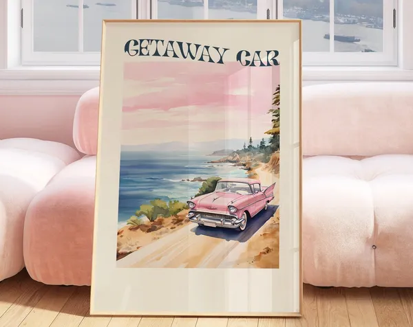 Getaway Car Music Wall Art, Modern Decor Print