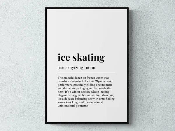 Ice Skating Funny Definition Wall Art Print