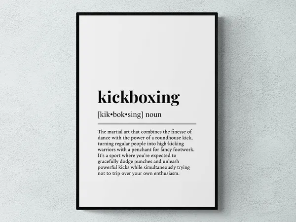 Kickboxing Funny Definition Typography Art Print