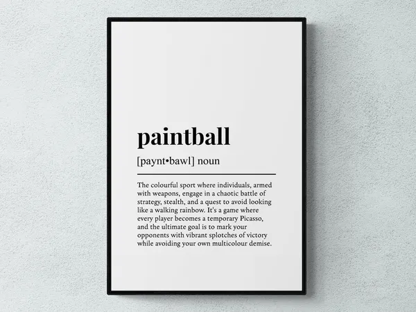 Paintball Funny Definition Typography Poster