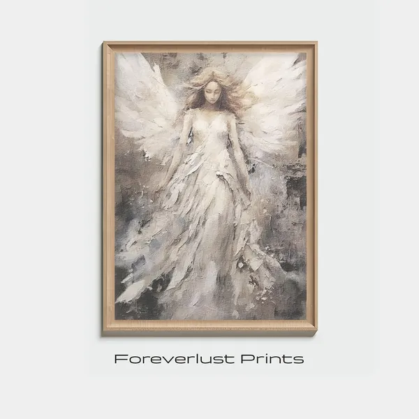Guardian Angel, Spiritual Boho Christian Art Print