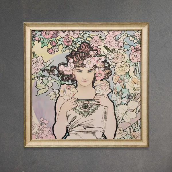 Mucha Goddess Floral Print, Art Nouveau Art Print