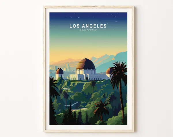 Los Angeles Travel Poster, Griffith Observatory Art Print