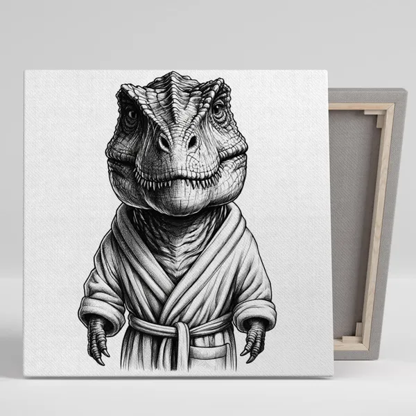 Funny Dinosaur Bathroom Wall Art Print, Whimsical Decor