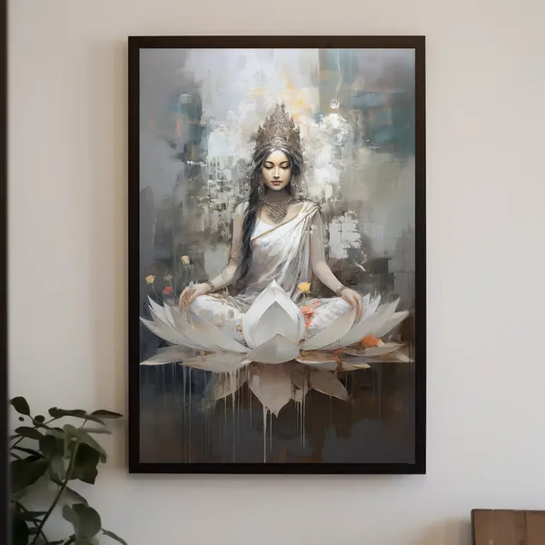 Goddess Lakshmi Abstract Poster Print, Hindu Art