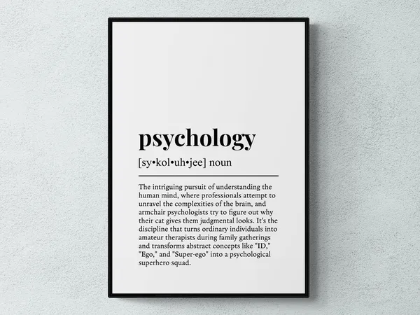 Psychology Funny Definition Education Subject Art Print