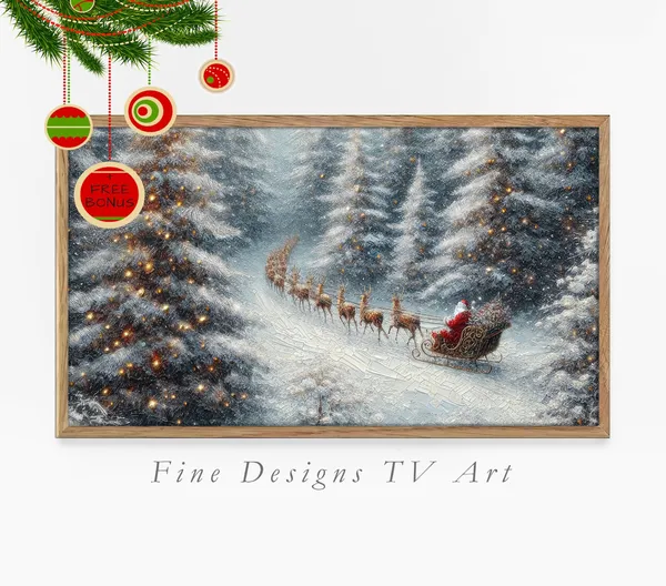 Christmas Santa Special Delivery, Oil Painting Poster