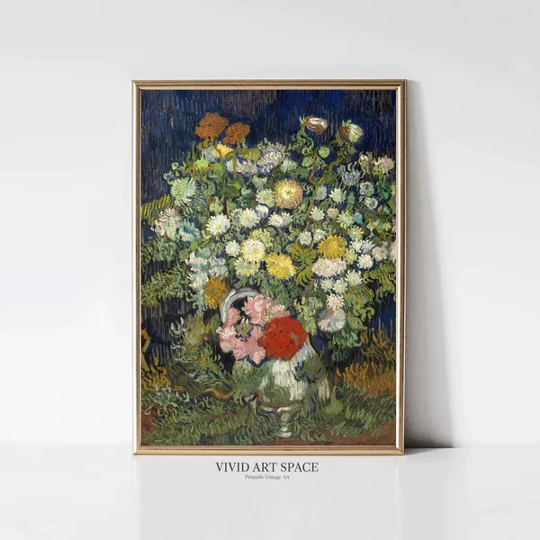 Van Gogh Bouquet Of Flowers In A Vase Art Print