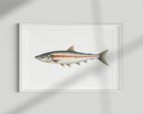 Mackerel Vintage Illustration Art Print, Fishing Decor