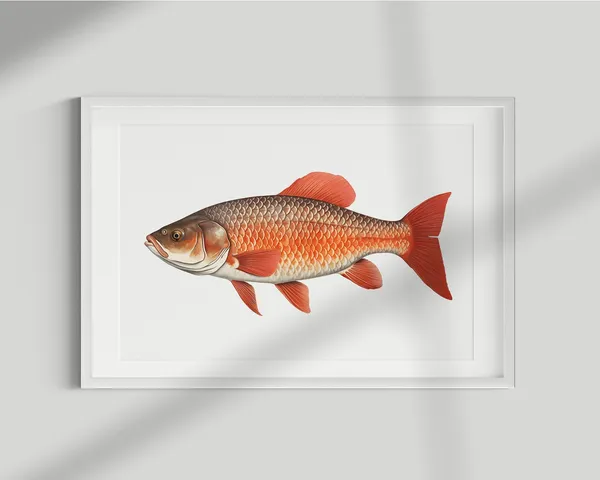 Vintage Carp Fish Lithograph, Fishing Wall Art Print