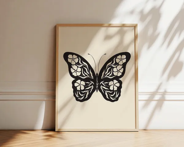 Folk Art Butterfly Cottagecore Floral Art Print
