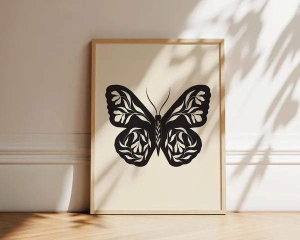 Butterfly Cottagecore Decor, Scandinavian Folk Art Print